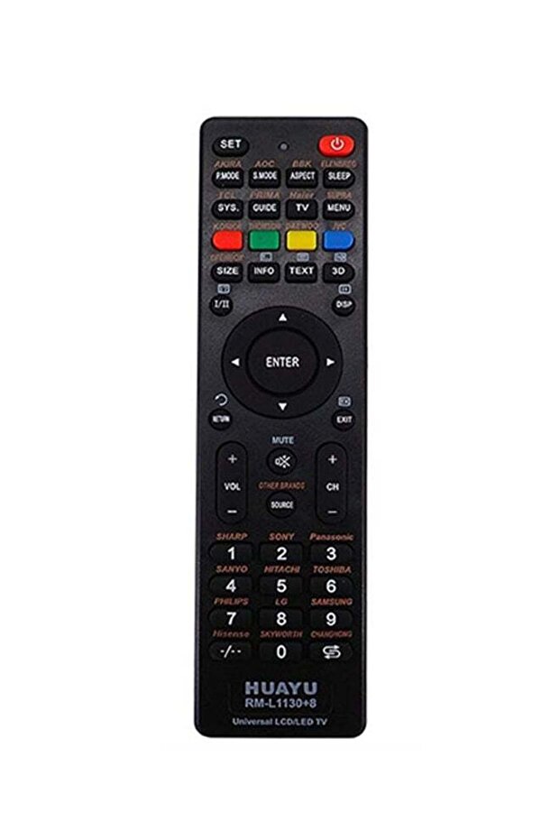 جهاز تحكم عن بعد عالمي لجميع أجهزة التلفاز LCD/LED باللون الأسود