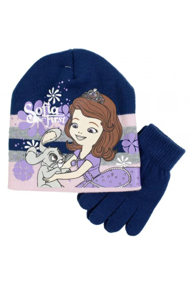 Princess Sofia Knitted Hat and Gloves Set - 1