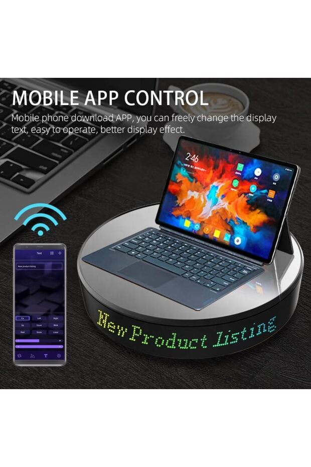 Rotating LED Display Table with Remote Control - 3