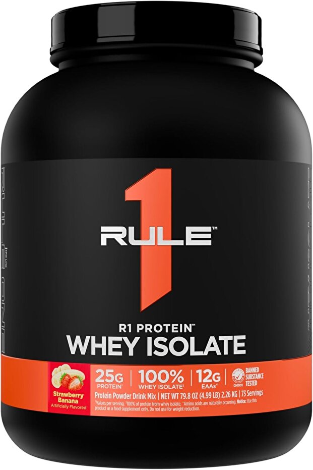 Rule 1 R1 Protein Whey Isolate - with 25g Protein & 6g BCAA Exclusively from Isolated & Hydrolyzed S