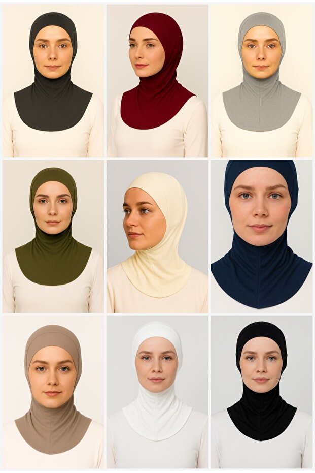 Set of 9 Ninja Bonnets with Neck Collar, Bonnet with Neck Collar