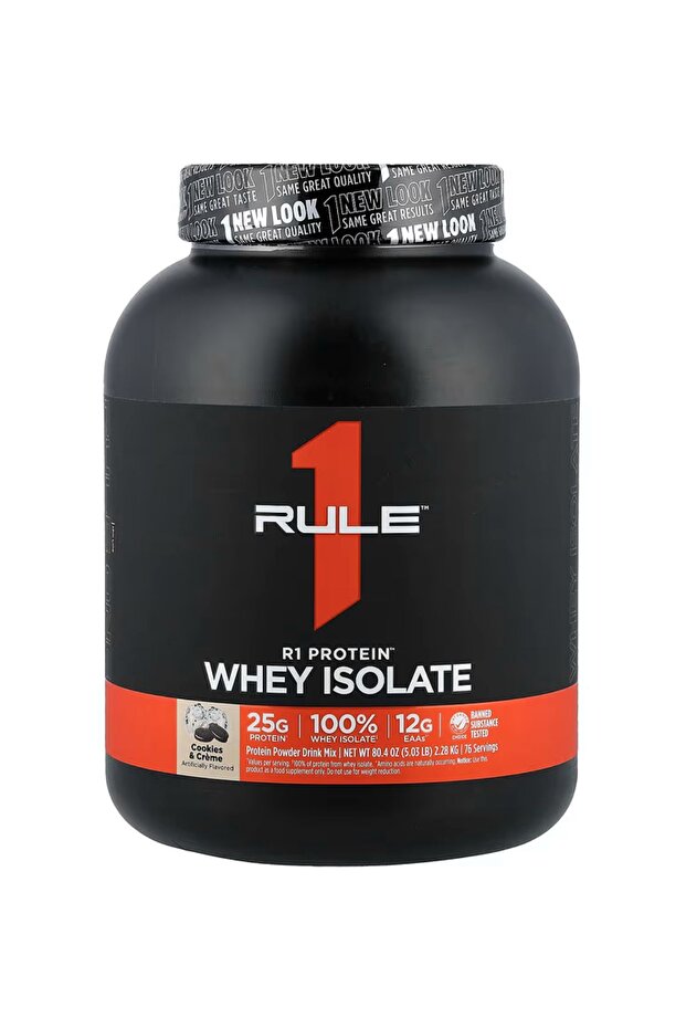 Rule One Proteins, R1 Protein™ Whey Isolate, Cookies & Creme, 5.03 lb (2.28 kg)