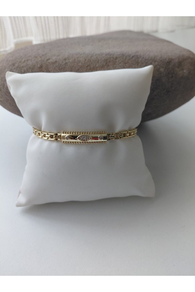 Zircon Stone Imprint Model Steel Bracelet