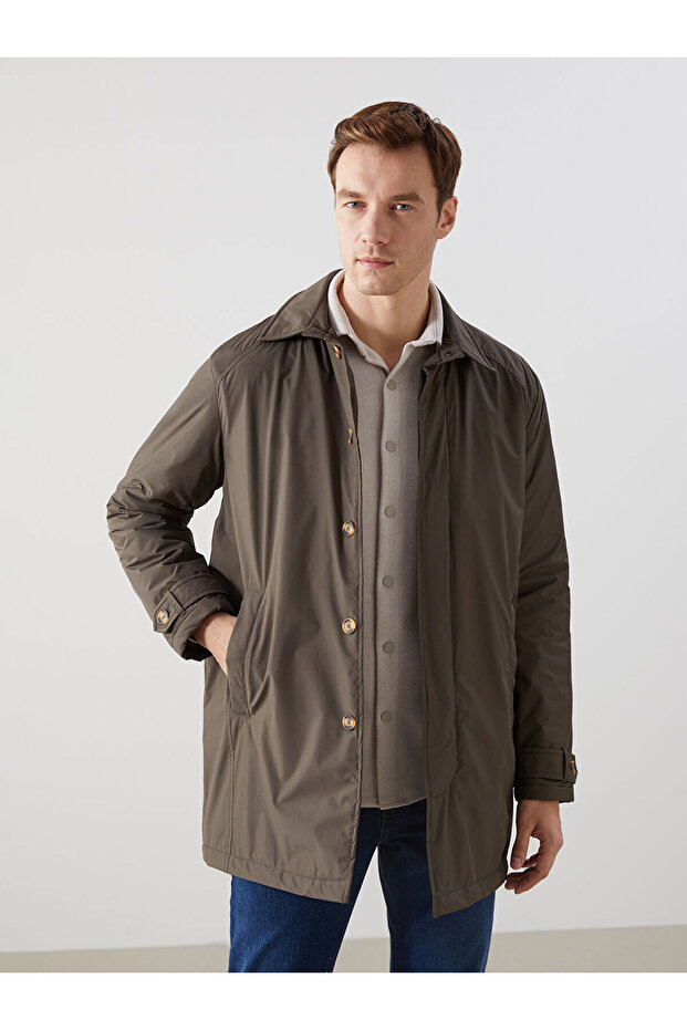 Nevavm Contrast Shirt Collar Men's Jacket