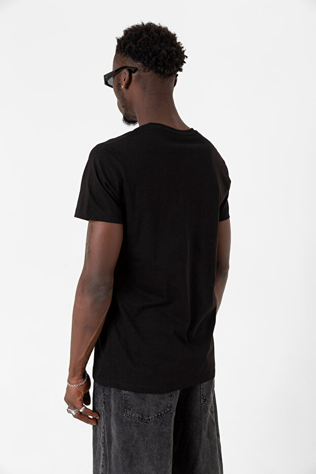 Blackpink Jump Basic Logo Siyah Erkek Tshirt - 5