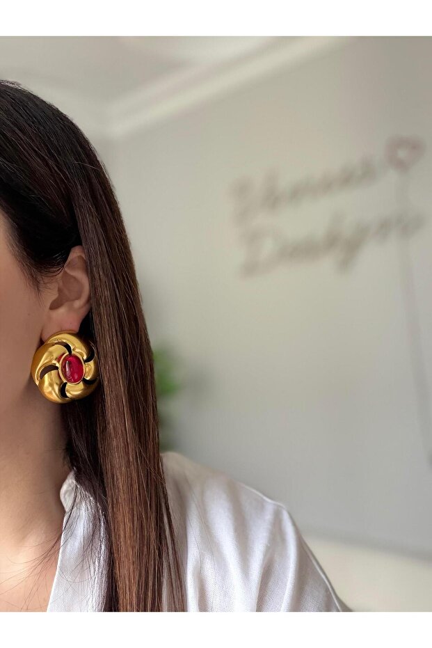 Çelik Flower Küpe - 2