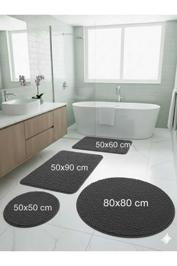 Pano Plush Non-Slip Floor Mat Set, Consisting of 2-Piece + 3-Piece + 4-Piece, Various Sizes Available.