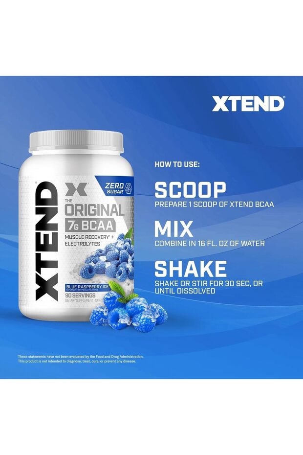 مسحوق إكستند الأصلي من الأحماض الأمينية المتشعبة (BCAA) بنكهة التوت الأزرق المثلج - 7