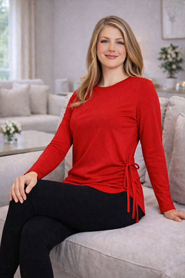 طقم جوارب طويلة باللون الأحمر - 2