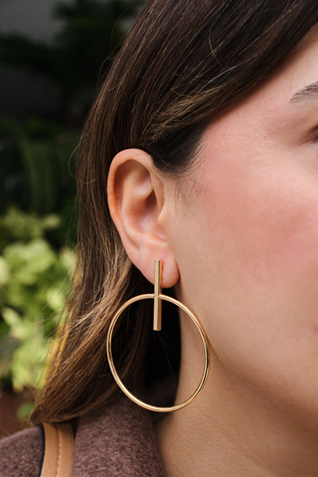 Vip Ring Plate Earrings Metal Earrings with Steel Tips 6cm