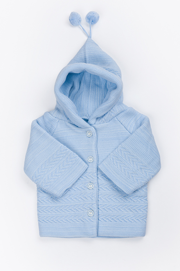 Newborn Hooded Knitwear Unisex Pompom Baby Cardigan 0/6 Months