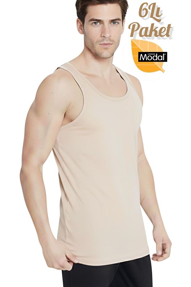 6-PACK Micro Modal قماش قابل للتمدد قميص داخلي فاخر للرجال OZT6-1006