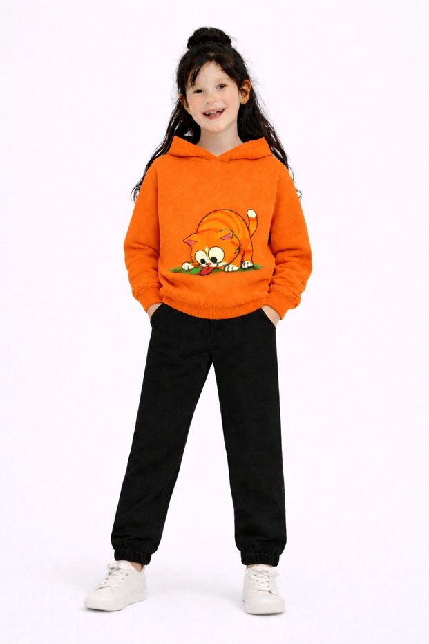 Sasi Cat Printed 3-Ply Children's Tracksuit Set