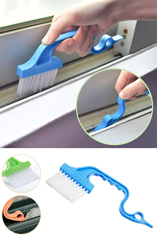 Edge Cleaning Brush Scraper Narrow Space Groove Rail Detail Cleaning Dual-Function Cleaning Tool