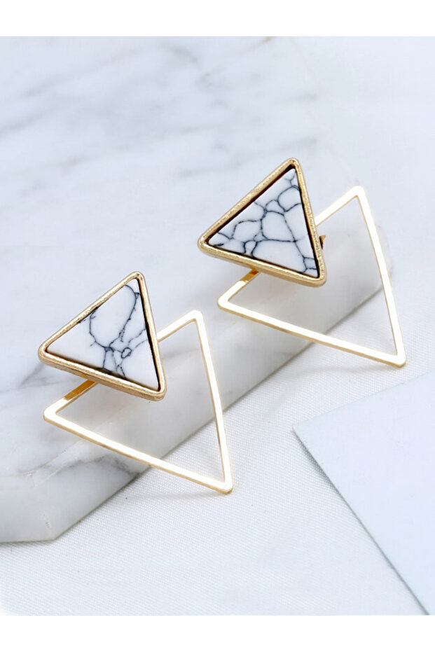 Triangle Shaped Push Back Earrings