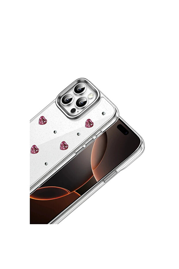 حافظة متوافقة مع هاتف iPhone 14 Pro Max، شفافة مع نقش لامع على شكل فيونكة، نمط غطاء 3 - 3