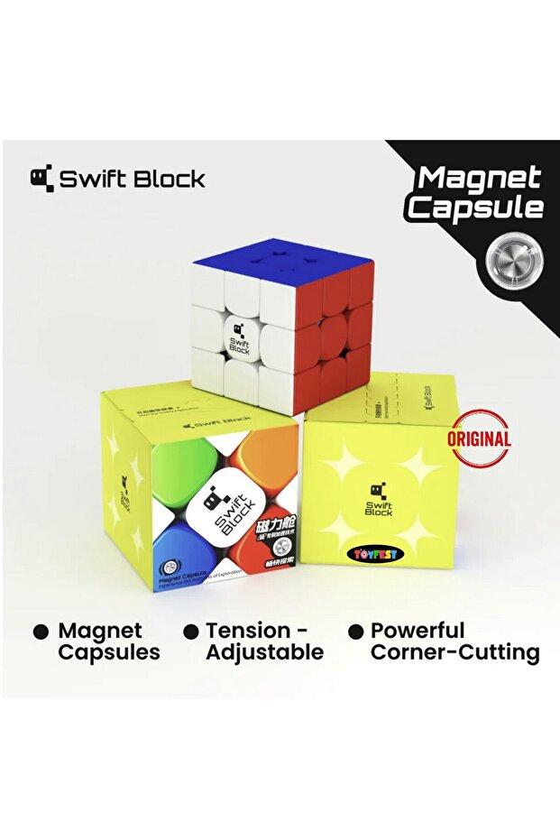 مكعب غان MG سويفت بلوك 48 مغناطيس 3×3 مكعب ذكاء احترافي سريع مع حزام موديل 4647