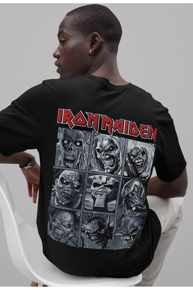 Iron Maiden Rock Metal Music Band Back Printed Unisex Oversized T-Shirt