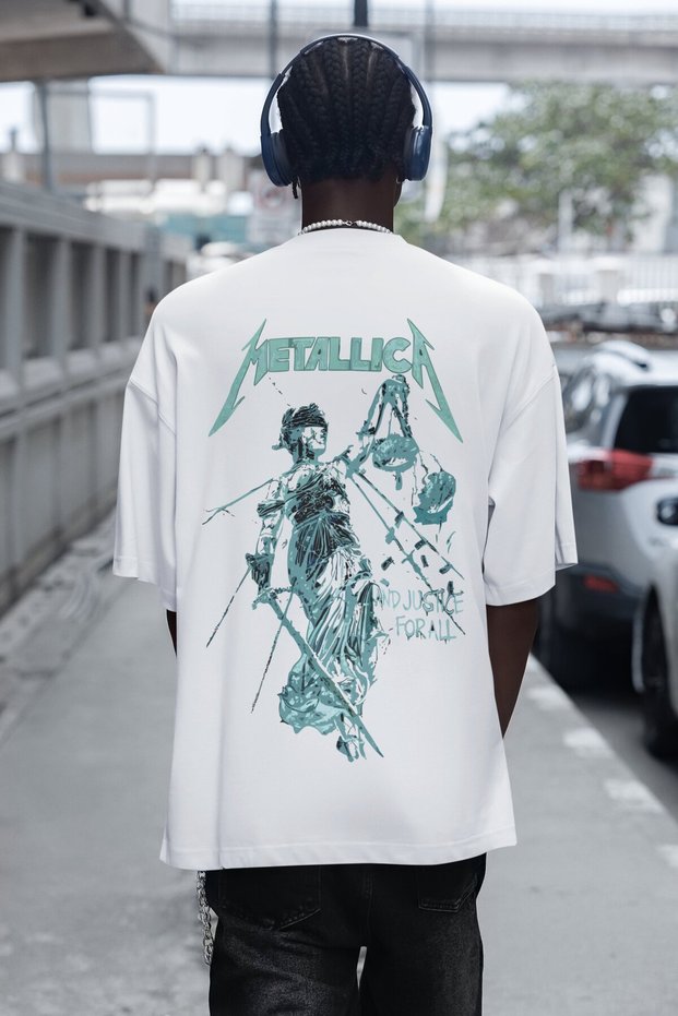Metallica Rock Metal Back Printed Unisex Oversized Music Band T-Shirt