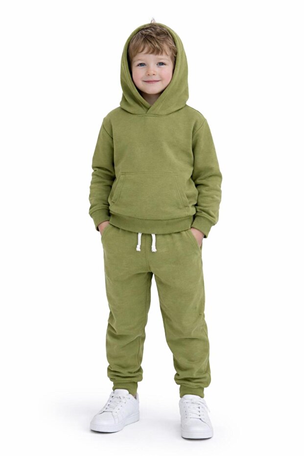 Premium Children's K Hooded Tracksuit Set - 100% Cotton Combed 3 Threads Without Shardons