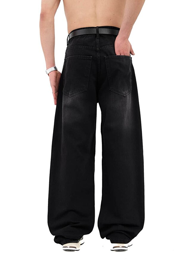 جينز أسود أساسي فضفاض للغاية - 3