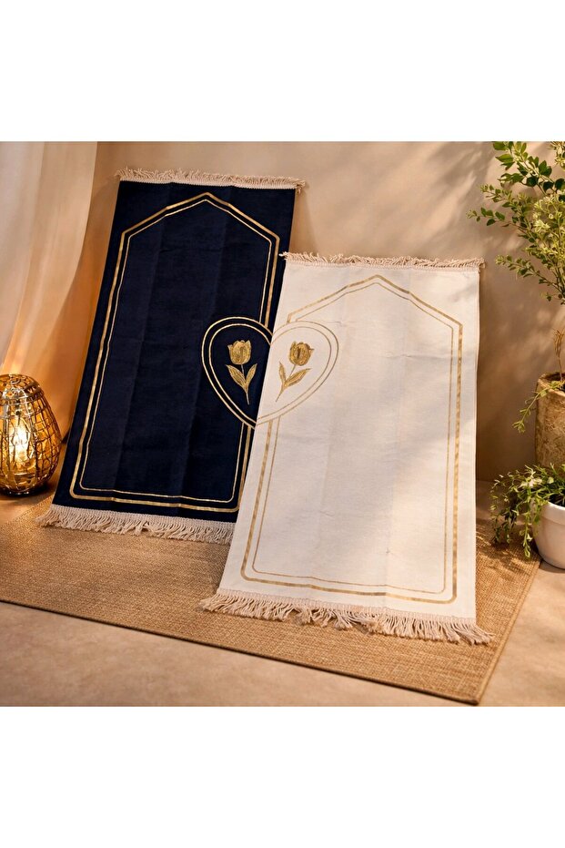 1 Piece Heart-Shaped Double Prayer Mat Dowry Bundle Hajj Umrah Mevlüt Gift for Distribution Wedding Nikah Bride Groom
