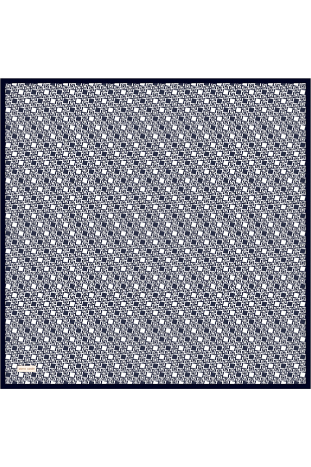 Navy Blue 90X90 Silk Crepe Satin Scarf