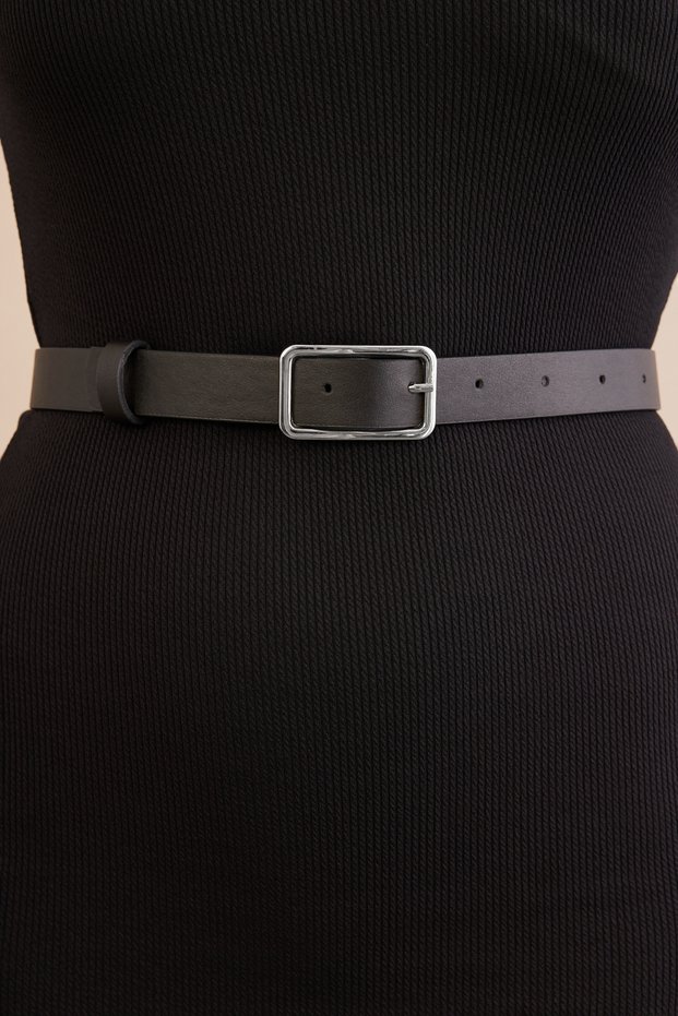 Women's Silver Color Metal Buckle Belt Be715