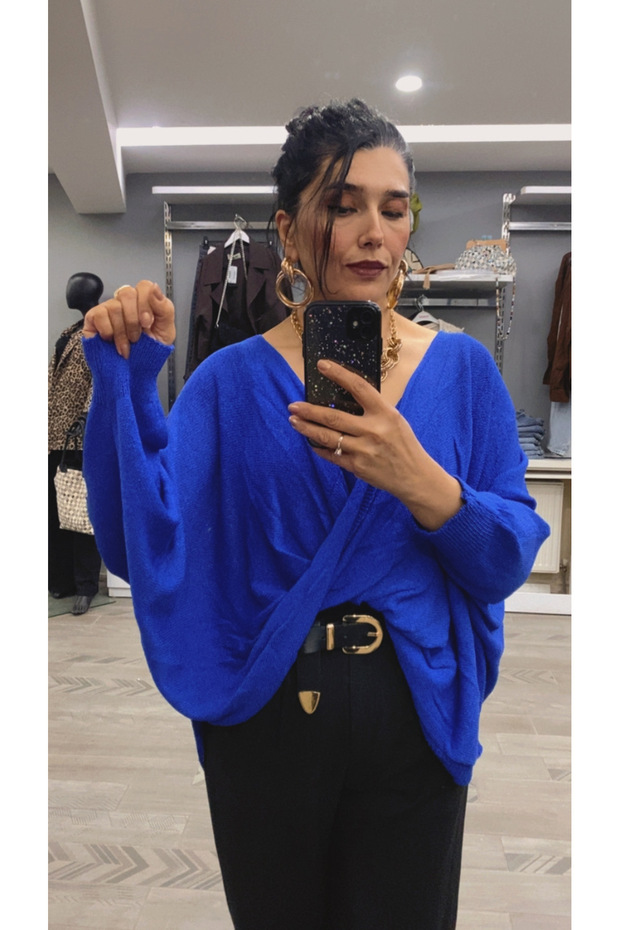 çapraz salaş bohem bluz - 1