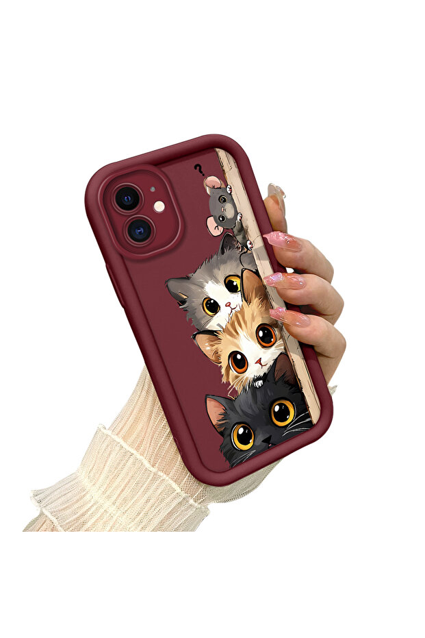 حافظة هاتف من السيليكون الناعم متوافقة مع آيفون 11 مع حماية للكاميرا ونمط القطط - 3