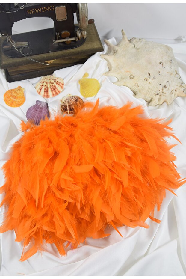 Rooster Feather Orange 12-15 Length (1Mt)
