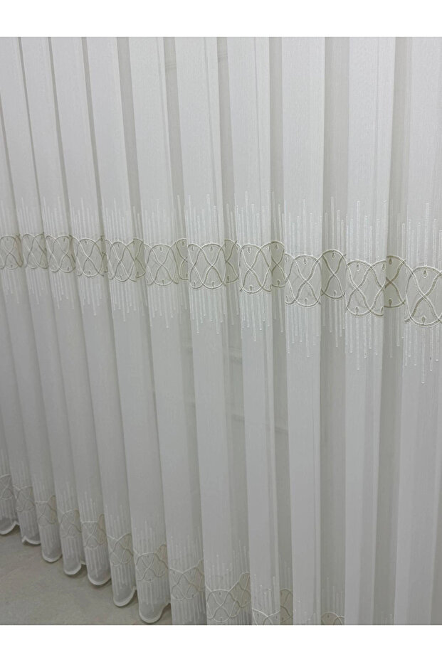 V-117 Marina Gold 1/2.5 Bamboo Tulle Curtain