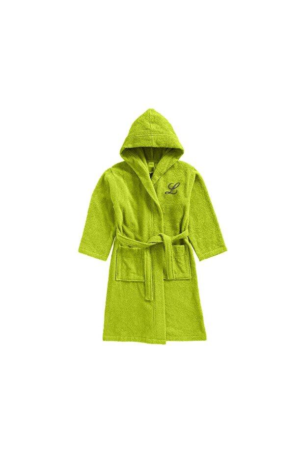Kids Hooded Bathrobe | Monogrammed Letter 'L' | Soft Cotton Comfort