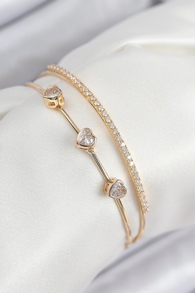 Brass Zircon Stone Model Gold Rk Women's Bracelet