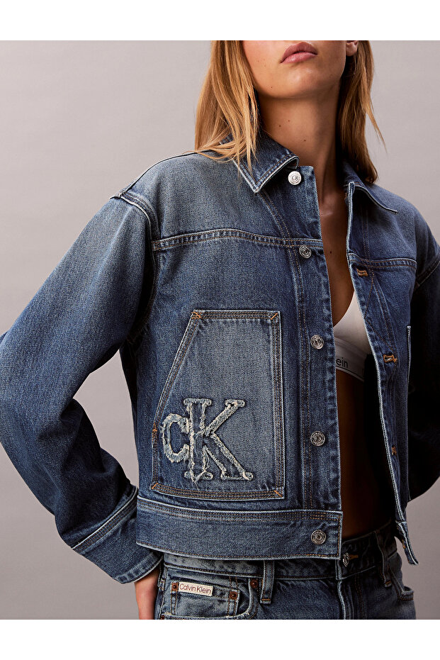 Workwear CK Sanded Blue Kadın Mavi Ceket LV047E906G-3NL - 3