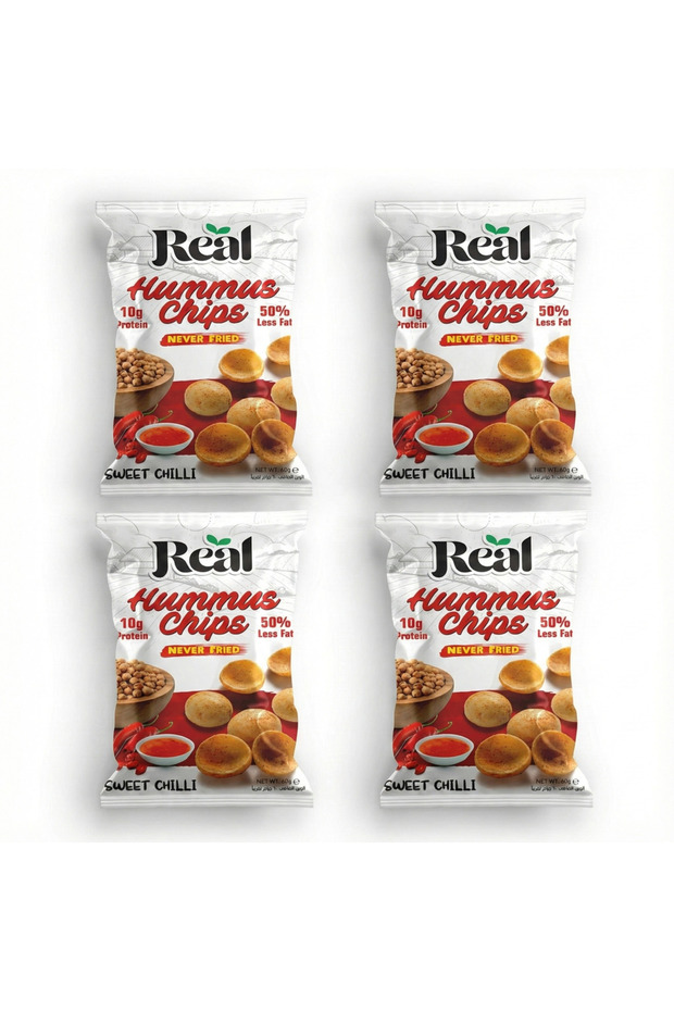 Nutrition Hummus Sweet Chilli Chips – 10g Protein, 50% Less Fat, 60g Pack (Pack Of 4)