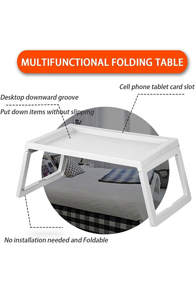 Foldable Coffee Table, Multi-Functional Portable, Tablet - Computer Table Overbed Breakfast Table - 6
