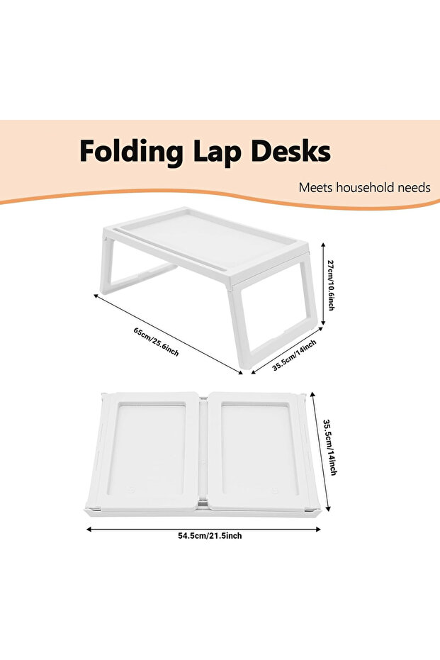 Foldable Coffee Table, Multi-Functional Portable, Tablet - Computer Table Overbed Breakfast Table - 3