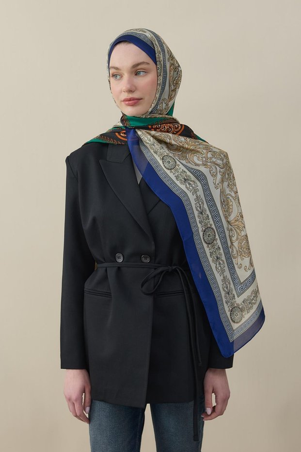 Varok Pattern Imported Shawl Emerald