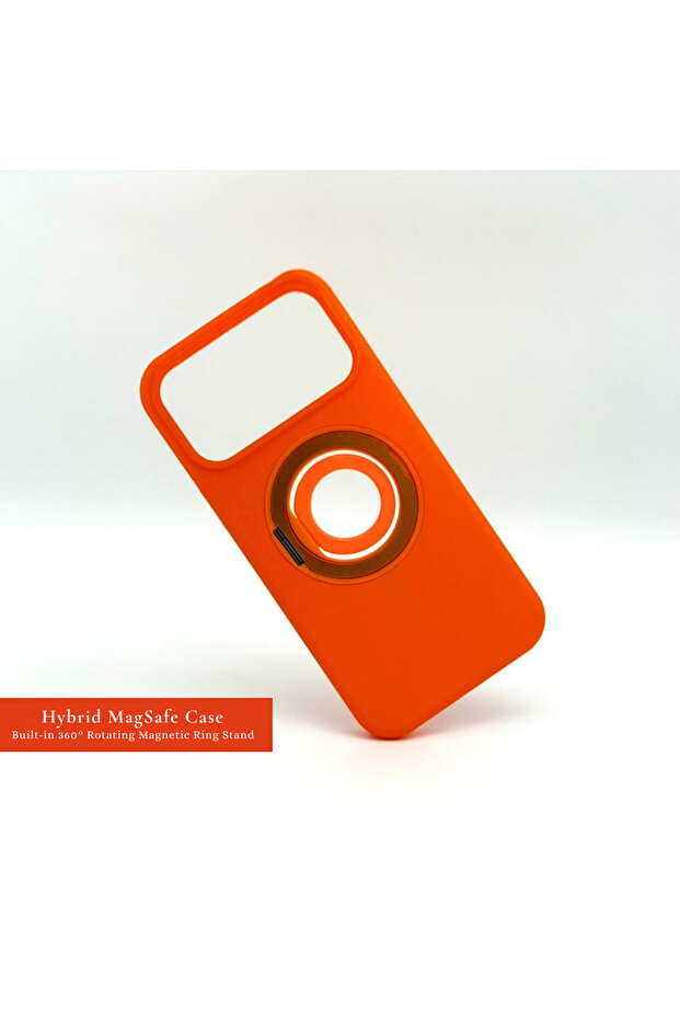 Hybrid MagSafe Case for iPhone 17 Pro Max – Military-Grade Drop Protection, 360° Rotating Ring Stand