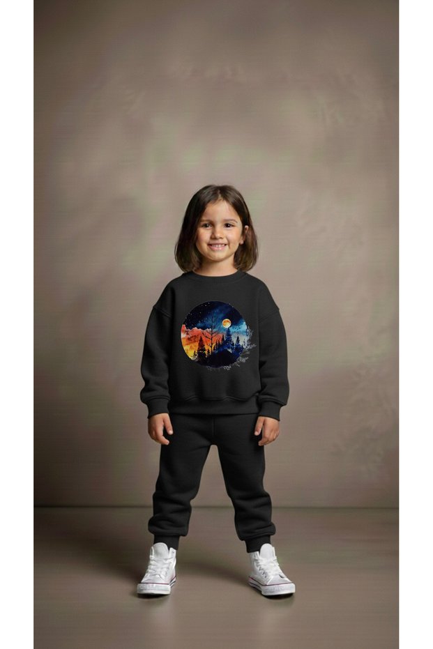 Team Sweatshirt Ay Manzara Printed Girls Boys Crew Neck3 4-5-6-7-8-9-10-11-12Years