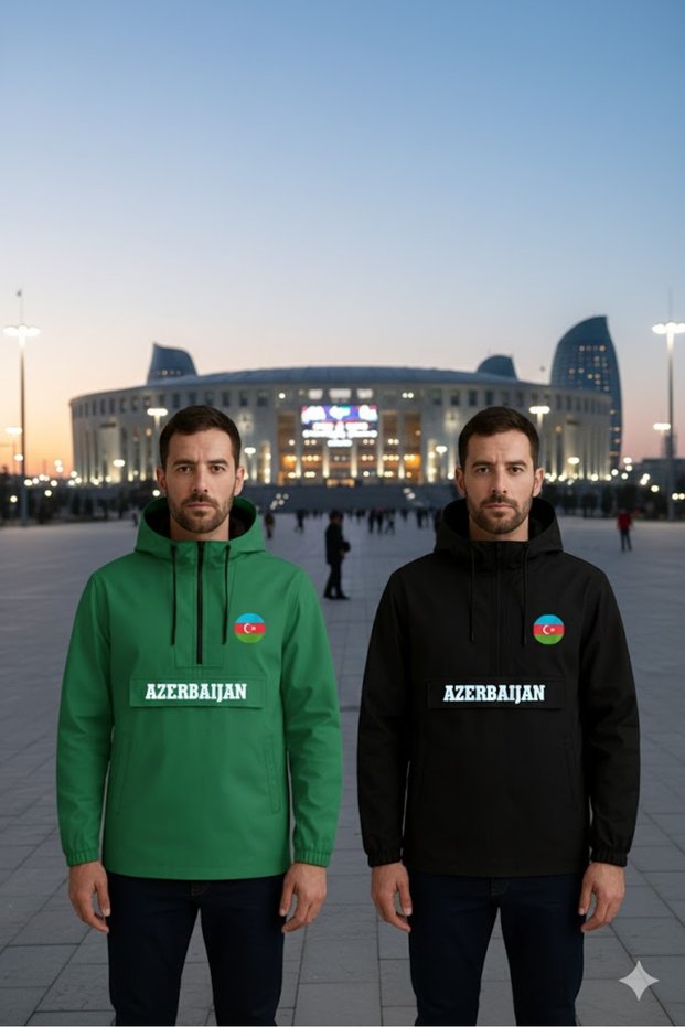 Azerbaijan Azerbaijan Half Zipper Raincoat