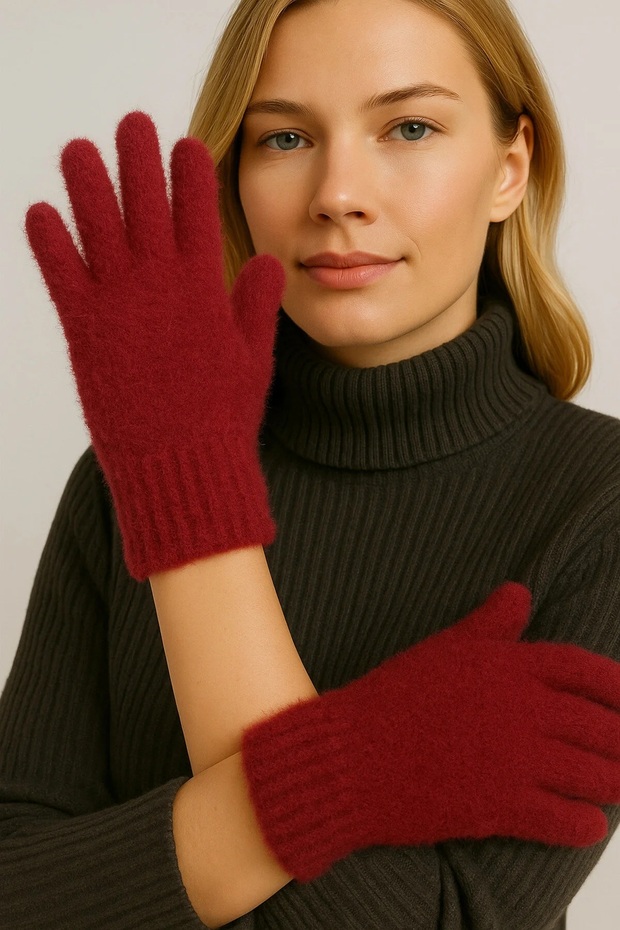 Plush Soft Long Finger Women Gloves