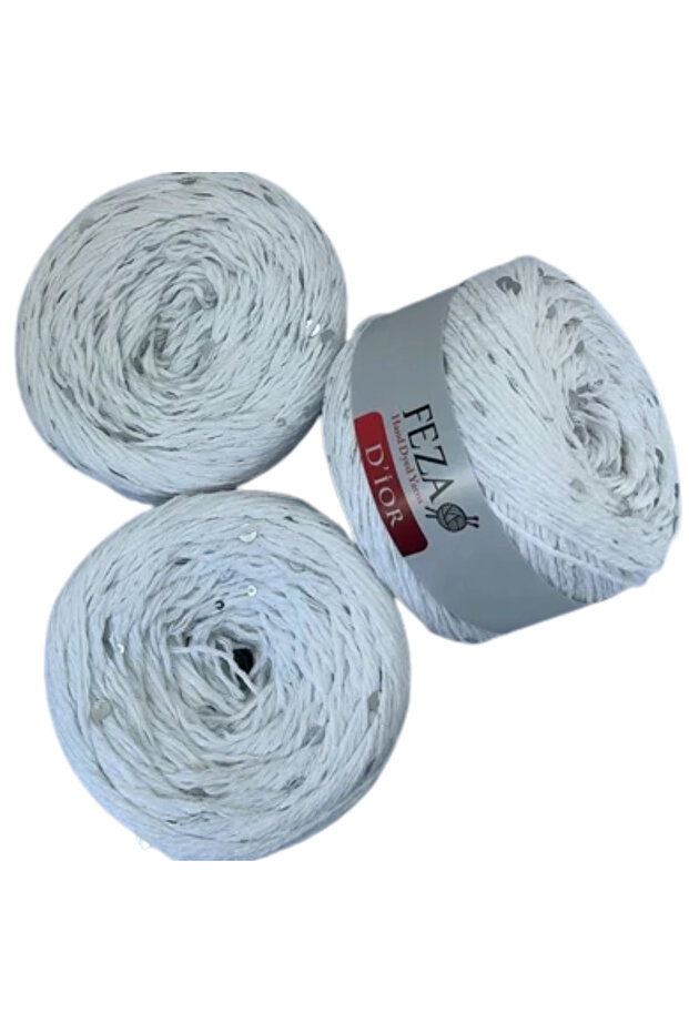 Dior Sequin Fine Knitting Yarn (1 Piece) – 75% Cotton 25% Pes, 100 g / 310 M, Shawl and Accessory Knitting