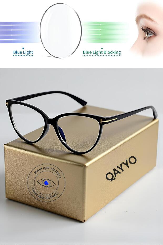 Verona Black Frame Cat Eye Frame Popular Transparent Screen Glasses