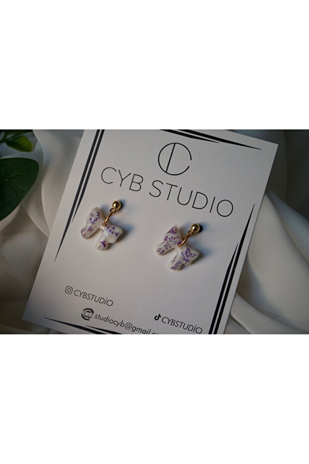 EL YAPIMI MİNİK KURDELE KÜPE - 1