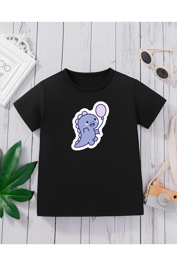 Premium Sweet Purple Dragon Black Unisex Kids T-Shirt