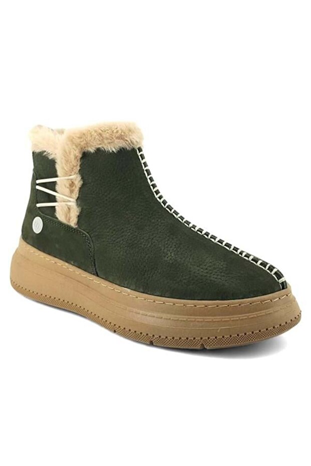 1540 Genuine Leather Daily Women's Boots-Khaki