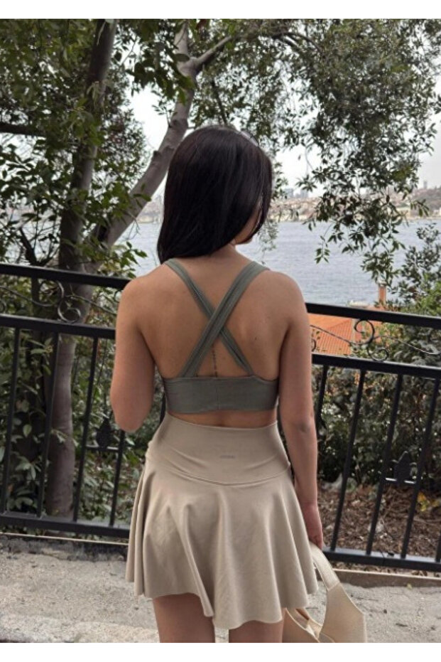 Belize Kumaş Şort Etek - 3