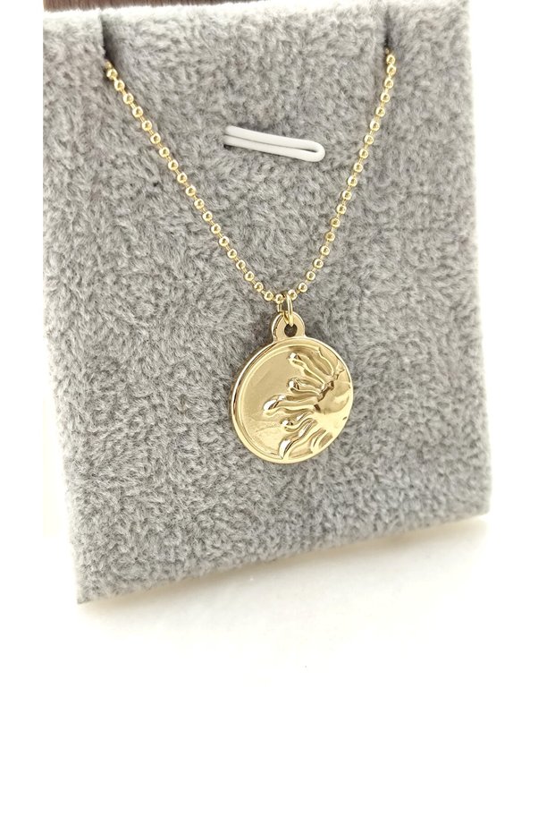 316L Steel Sun Plate Model Gold Steel Necklace Non-Tarnish -45